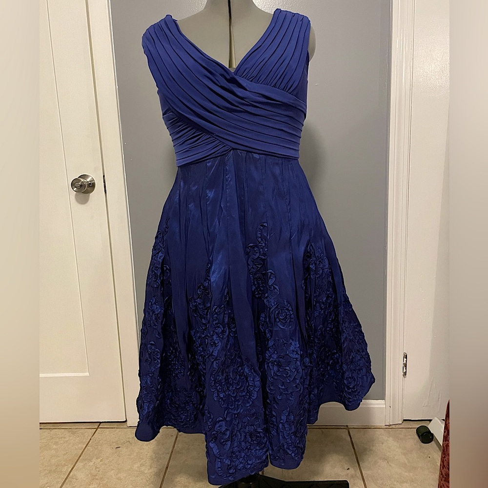 Dark Blue Floral Dress